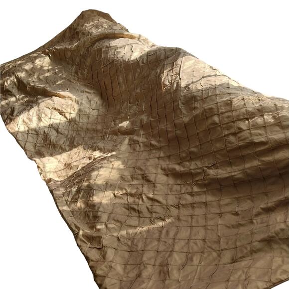 GORGEOUS GOLD! DIAMOND TUFTED GOLD SATIN DUVET COVER & MATCHED SHAMS SET! SZ FL - Picture 9 of 10